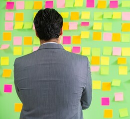 Businessman with many business priorities