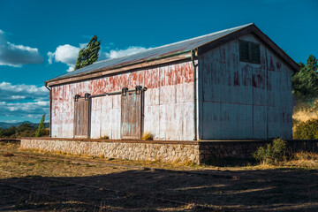 old railroad shed in patagonia