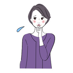 迷っているおばあさんのイラスト