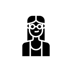 People Icon Woman glasses Vector Illustration
