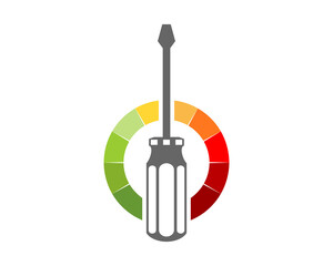 Screwdriver with speedometer behind