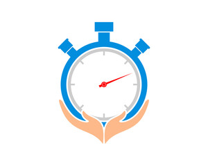 Hand care with stopwatch vector illustration
