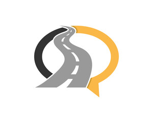 Road way in the bubble chat logo