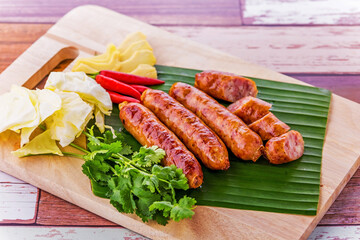 Thai sausage favorite street food