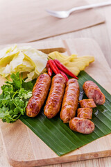 Thai sausage favorite street food