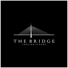 Silhouette of Sava Bridge Belgrade Serbia Logo Design