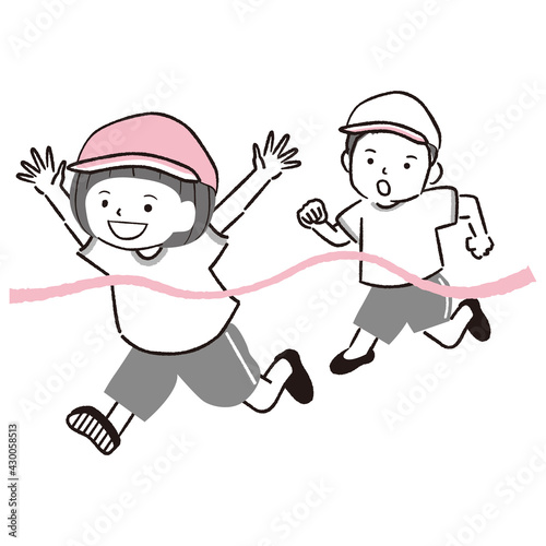 手書き線画イラスト 徒競走 女の子 男の子 Boy Poster B Yoshidaakiko1223 手書き線画イラスト 徒競走 女の子 男の子 Boy Poster B Yoshidaakiko1223