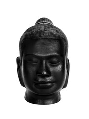 Head of Buddha carved from stone.