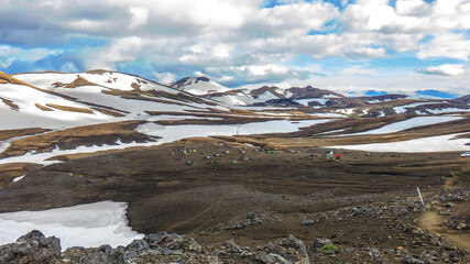 snow covered mountains