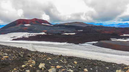 snow covered volcano
