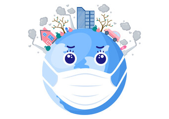 Save Our Planet Earth Illustration To Green Environment With Eco Friendly Concept and Protection From Natural Damage