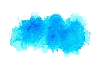 blue watercolor splash of paint on white.