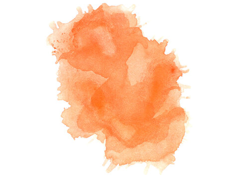 orange splashes of paint watercolor.