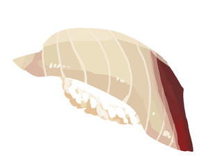 寿司　カンパチ　手書きベクターイラスト