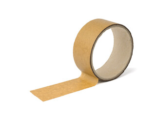 The coil with the adhesive tape is isolated on a white background.