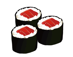 寿司　鉄火巻き　手書きベクターイラスト