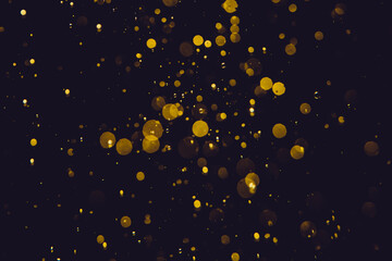 Glittering gold stars of bokeh