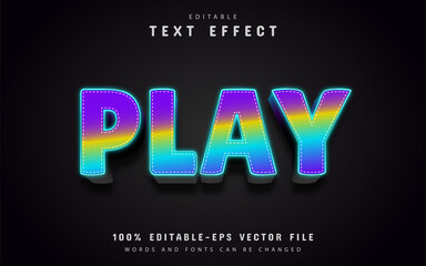 Play text, editable 3d text effect