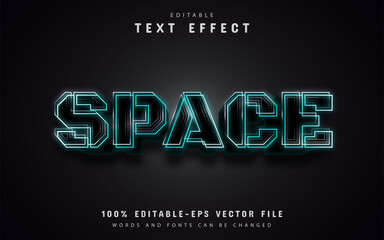 Space text, editable text effect
