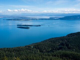 Scenic view from the top of Mount Constitution in Moran State Park - Orcas Island, WA, USA
