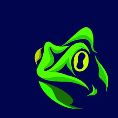 Lizard head line pop art potrait logo colorful design with dark background. Abstract vector illustration.