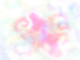 Abstract ornament on tie dye batik technique handpainted. Lilac tie dye background with white abstract pattern and blurred effect. Watercolor modern dirty art design. Hand-drawn