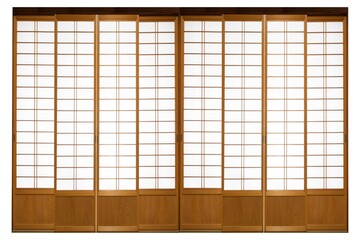 Shoji , Traditional Japanese door,window or room divider consisting isolated on white background