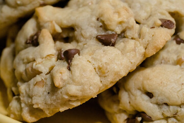 Close Up of Chocolate Chip Cookies 