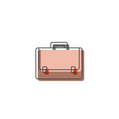 Flat briefcase Outline Cartoon Style Suitable for Sticker, Icon. Isolated on a white background