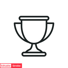 Trophy line icon. Simple outline style for app and web design element. Winner, award, cup, champ, contest, prize, won concept. Vector illustration isolated on white background. Editable stroke EPS 10.