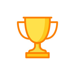 Trophy icon. Simple filled outline style for app and web design element. Winner, award, cup, champ, contest, prize, won concept. Vector illustration isolated on white background. EPS 10.