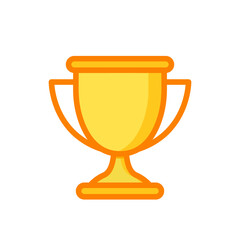 Trophy icon. Simple filled outline style for app and web design element. Winner, award, cup, champ, contest, prize, won concept. Vector illustration isolated on white background. EPS 10.
