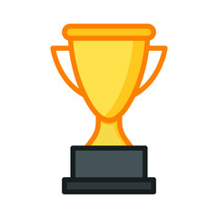 Trophy icon. Simple filled outline style for app and web design element. Winner, award, cup, champ, contest, prize, won concept. Vector illustration isolated on white background. EPS 10.