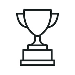 Trophy line icon. Simple outline style for app and web design element. Winner, award, cup, champ, contest, prize, won concept. Vector illustration isolated on white background. EPS 10.
