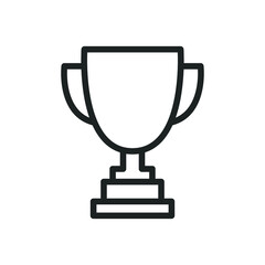 Trophy line icon. Simple outline style for app and web design element. Winner, award, cup, champ, contest, prize, won concept. Vector illustration isolated on white background. EPS 10.