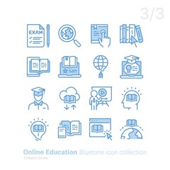 Online Education blue icon set V.3/3