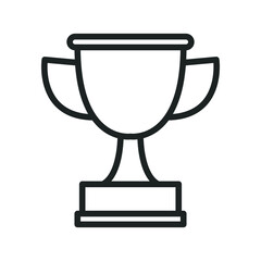 Trophy line icon. Simple outline style for app and web design element. Winner, award, cup, champ, contest, prize, won concept. Vector illustration isolated on white background. EPS 10.
