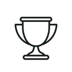Trophy line icon. Simple outline style for app and web design element. Winner, award, cup, champ, contest, prize, won concept. Vector illustration isolated on white background. EPS 10.