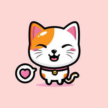 cartoon cute lucky cat vector design