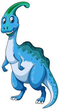 A Parasaurus dinosaur cartoon character