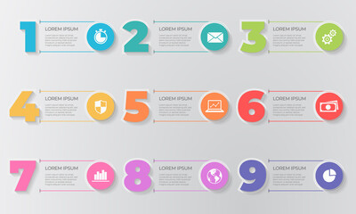 Elements set numbers infographic template