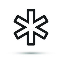 The Star of Life icon vector element for trendy design. Simple pictogram for mobile concept and web apps. Isolated vector line symbol of Emergency Medical Services.