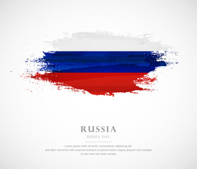 Abstract watercolor brush stroke flag for Russia day