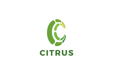 Letter C citrus green eco logo