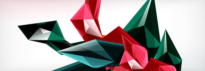 Vector 3d triangles and pyramids abstract background for business or technology presentations, internet posters or web brochure covers