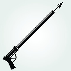 Underwater speargun isolated on white background. Vector illustration