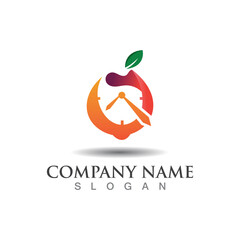 Juice time fresh logo design illustration health concept vector template