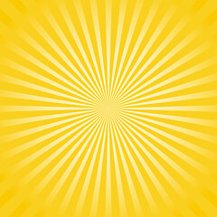 Fototapeta premium Sunlight rays horizontal background. Bright yellow color burst background.