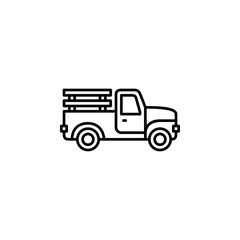 Obraz na płótnie Canvas pickup vector icon. transportation and vehicle icon outline style. perfect use for icon, logo, illustration, website, and more. icon design line style