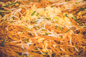Pad Thai, stir-fried rice noodles with egg, vegetable
